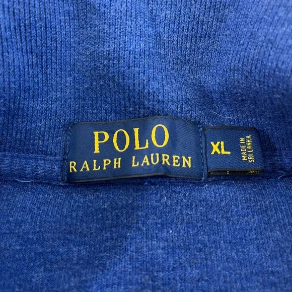 Polo Ralph Lauren Mens 1/4 Zip Pullover Extra Large XL Royal Blue Cotton Thick - Picture 3 of 11